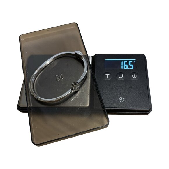 Vintage Clamper Style Silver Tone 3 Rhinestone Bracelet Cute Timeless Bangle - Picture 4 of 7